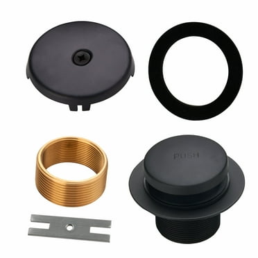 Matte Black Bathtub Drain Tip Toe Tub Drain Trim Kit with Single Hole Overflow Faceplate