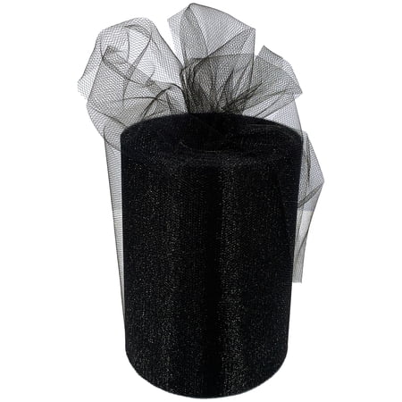 Black Tulle Roll Wedding Reception Decor - 6" x 100 Yards, Christmas, Decoration, Halloween