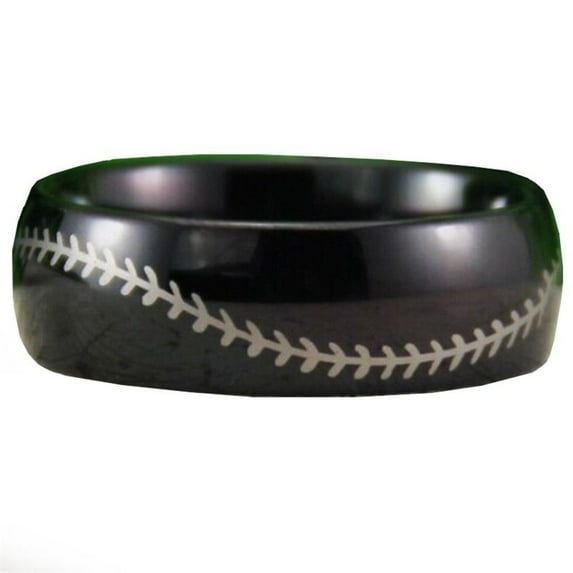 Black Tungsten Baseball Ring