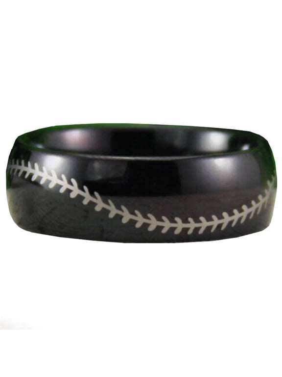 Black Tungsten Baseball Ring