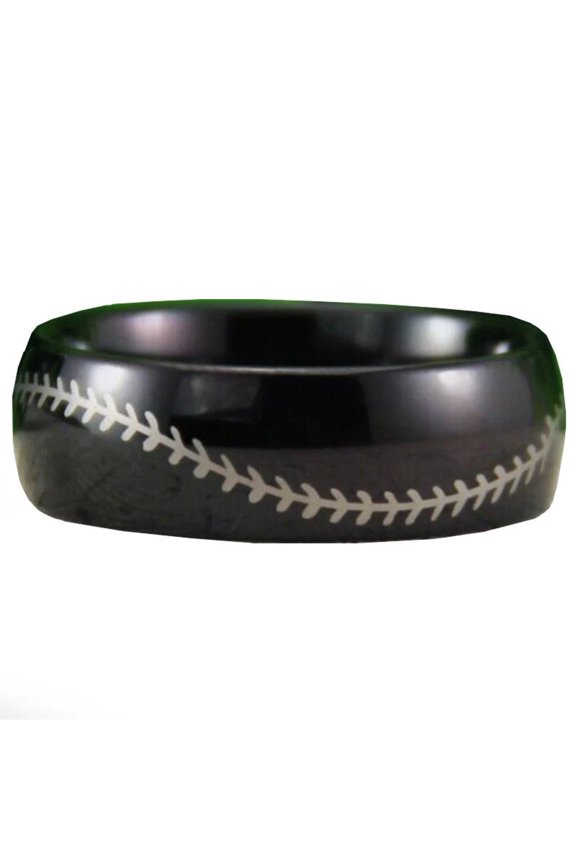 Black Tungsten Baseball Ring