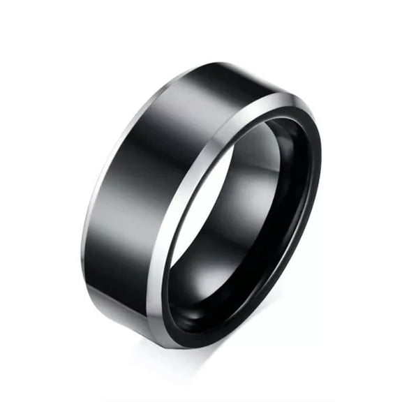 Black Tungsten Carbide Band for Male Gift Men's Wedding Elegant Ring Size 7-12