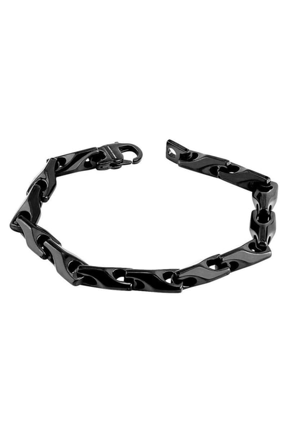 Black Tungsten Carbide Chain Link Bracelet Cybergoth Rocker