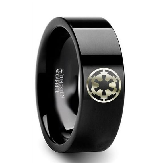 Black Tungsten Engraved Sith Imperial Emblem Star Wars | Thorsten