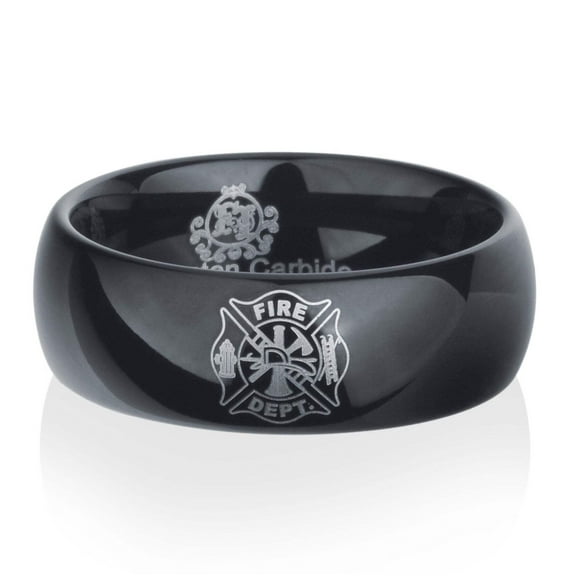 Black Tungsten Firefighter's Ring