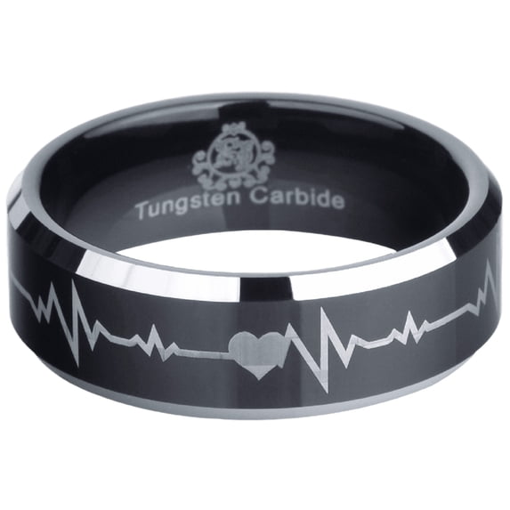 Black Tungsten Forever Love Ring