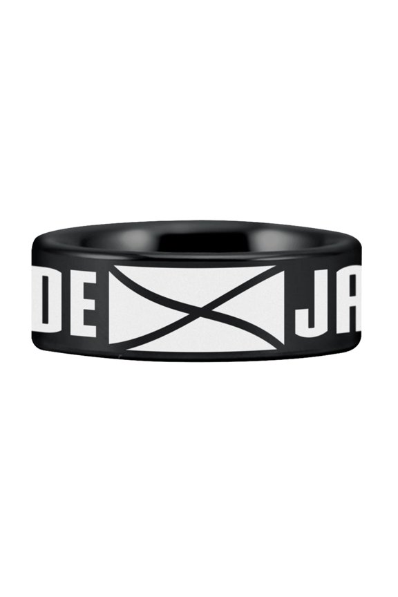 Black Tungsten Jamaican Pride Ring