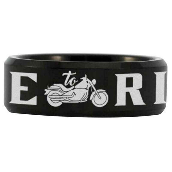 Black Tungsten Live to Ride Ring