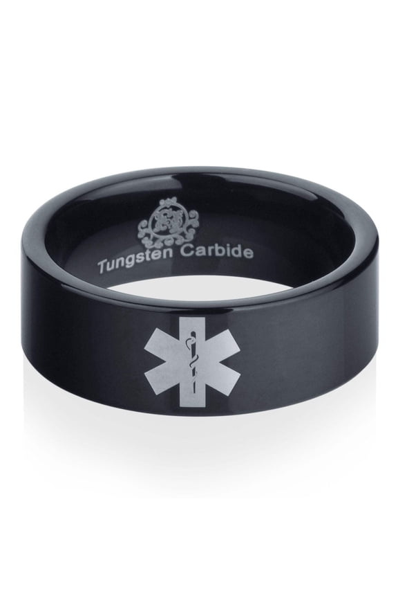 Black Tungsten Medical Ring