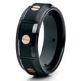 thumbnail image 1 of Black Tungsten Ring 8mm Tungsten Band With Screw Design Brushed Tungsten Band, 1 of 3
