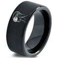 thumbnail image 1 of Black Tungsten Ring Gamer Blue Set Unique Mens Wedding Band Comfort Mom Men Gay Dad 70S, 1 of 7