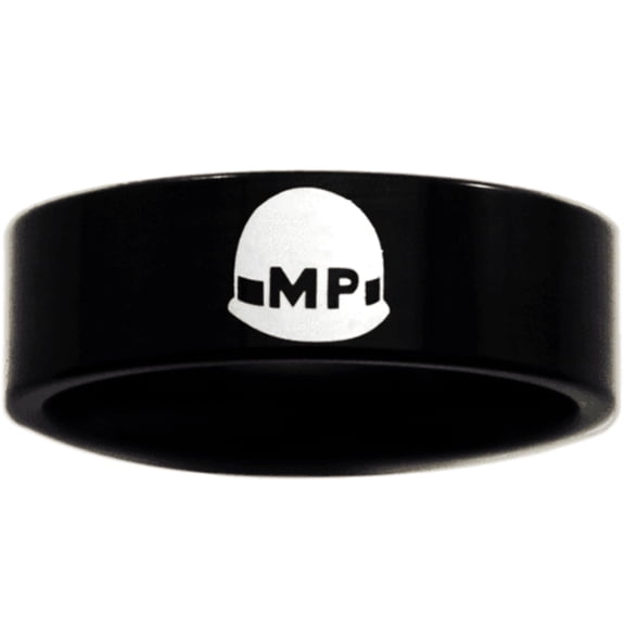 Black Tungsten US Military Police Ring