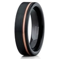 thumbnail image 1 of Black Tungsten Wedding Band 18k Rose Gold Black Tungsten Ring Anniversary Ring Men & Women Tungsten Wedding Ring Black Comfort Fit, 1 of 2