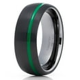 thumbnail image 1 of Black Tungsten Wedding Band 8mm Green Tungsten Ring Anniversary Ring Men & Women Gunmetal Ring Black Tungsten Ring, 1 of 2