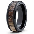 thumbnail image 1 of Silly Kings 8mm Black Tungsten Carbide Wedding Band Deer Antler Ring Design Comfort Fit (6), 1 of 3