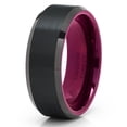 thumbnail image 1 of Black Tungsten Wedding Band Purple Tungsten Ring Anniversary Ring & Engagement Ring Unique Tungsten Ring Comfort Fit, 1 of 2