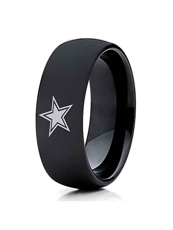 Black Tungsten Wedding Ring,Football Inspired Wedding Ring,Black Wedding Ring,Galaxy Star Wedding Ring,Tungsten Carbide