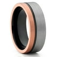 thumbnail image 1 of Black Tungsten Wedding Ring,Rose Gold Tungsten Ring,8mm Wedding Ring,Engagement Ring,Anniversary Ring,Comfort Fit, 1 of 4