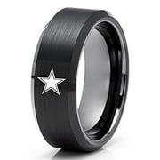 Black Tungsten Wedding RingFootball Inspired RingGalaxy Star Wedding RingGunmetal Wedding Band