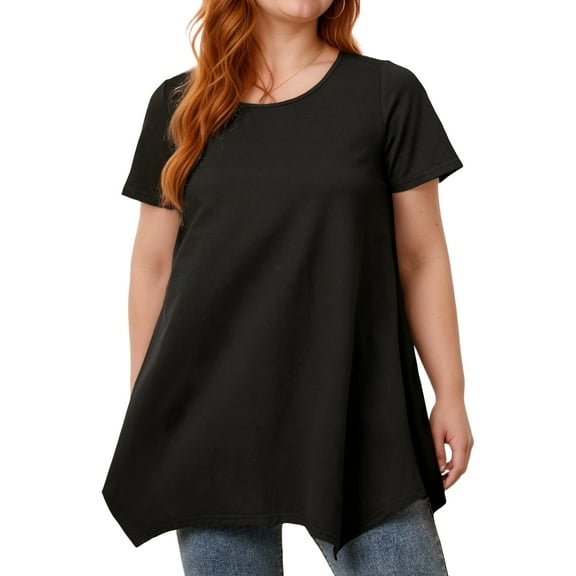 Sprinmer Womens Tunics Tops for Leggings Short Sleeve Floral Swing Tee Casual Loose Fit Blouse