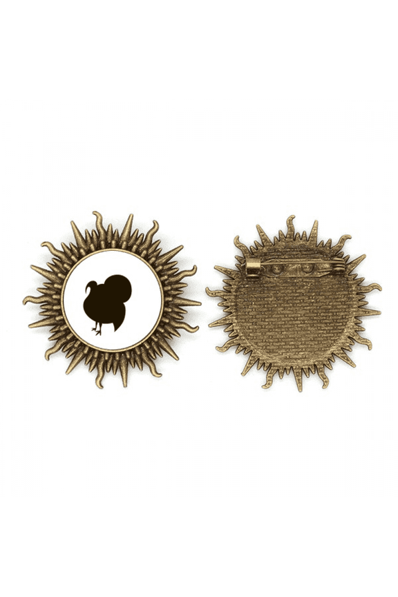 Black Turkey Animal Portrayal Metall Sonne Brosche Haken Pin