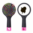 Black Turkey Animal Portrayal Salon Detangling Hair Brush Cushion Base