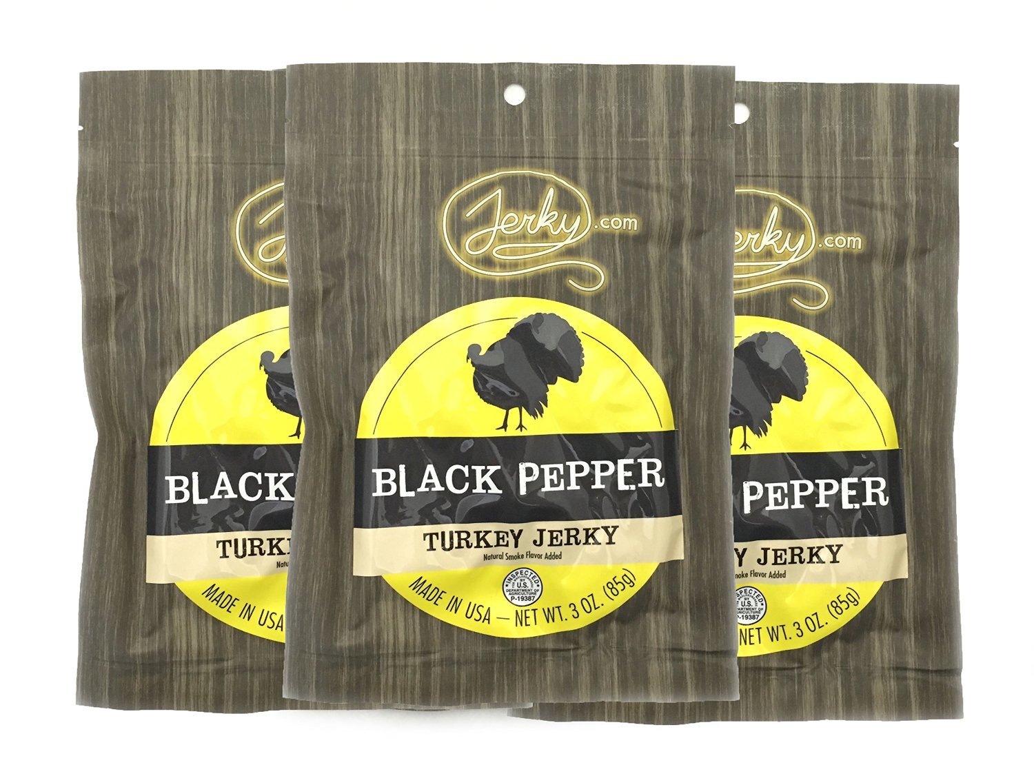 Black Turkey Jerky 3 PACK Made From Whole Muscle Turkey Low In