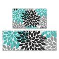 thumbnail image 1 of Black Turquoise and Gray Floral Pattern Kitchen Rugs Sets Of 2,Anti Fatigue Kitchen Mat Rugs Non Slip Washable,Decorative Kitchen Floor Mats for Kitchen,Sink,Laundry,17"x30"+17"x47", 1 of 7