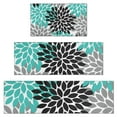 thumbnail image 1 of Black Turquoise and Gray Floral Pattern Kitchen Rugs Sets Of 3,Kitchen Runner Rugs Non Skid Washable,Decorative Kitchen Floor Mats for Kitchen,Sink,Laundry,17"x30"+ 17"x47" + 17"x59", 1 of 6