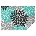 thumbnail image 1 of Black Turquoise and Gray Floral Pattern Rectangle Tablecloth 60"x84",Waterproof Polyester Rectangle Table Cloth, Wipeable Spillproof Polyester Tablecloth for Dining, Camping, Indoor and Outdoor, 1 of 5