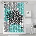 thumbnail image 1 of Black Turquoise and Gray Floral Pattern Shower Curtain 72"x72" ,Bathroom Decorative Shower Curtains Set with 12 Hooks,Modern Waterproof Washable Shower Curtain, 1 of 6