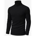 thumbnail image 1 of Black Turtleneck Men Long Sleeve Knitted Shirt Ultra SoftTurtle Neck Sweater James For Men (S), 1 of 7