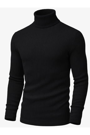 Black Turtleneck Men Long Sleeve Knitted Shirt Ultra SoftTurtle Neck Sweater James For Men (S)