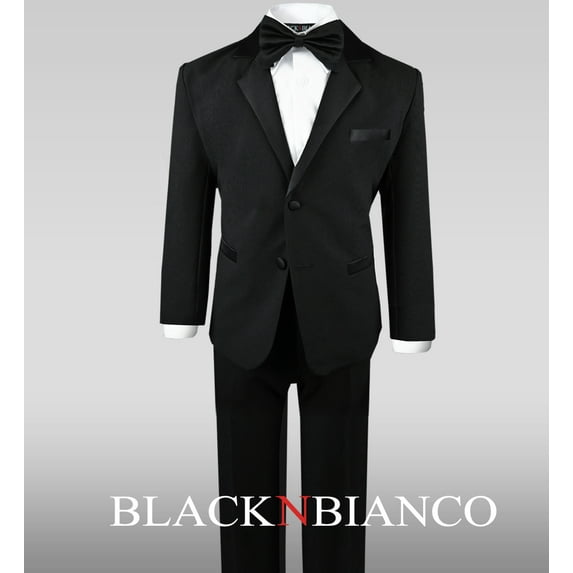 Black Tuxedo Suit Complete Outfit for Little Boys