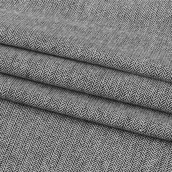 Black Tweed Fabric 59x39 Inches Fiber Woven Fabrics Herringbone Tweed Fabric for Handbag Coat Costume Clothing Accessories Upholstery Decor