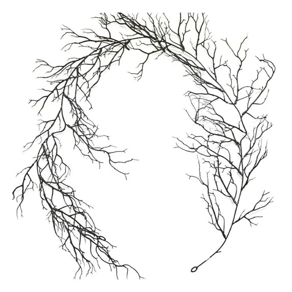 Black Twig Garland Halloween Decorations, Spooky Vine Branch Decor for ...