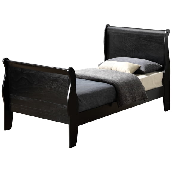 Black Twin Bed, 44"h X 41"w 87"d - Timeless Design, Build In Bedroom, Assembly Bedroom Elegant Bed , 87"d, Modern Required