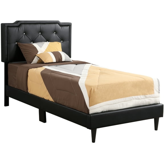 Black Twin Bed For Comfort And Serene Nights - 81" Width, 42" Depth, 47" Height Simple Assembly- Pu Foam Construction Chic With Large Sleeping Space H X W D No Assembly Needed Strong Build