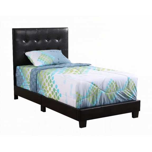 Modern Black Twin Bed with 48"H x 42"W x 77"D Dimensions and Home Compatibility