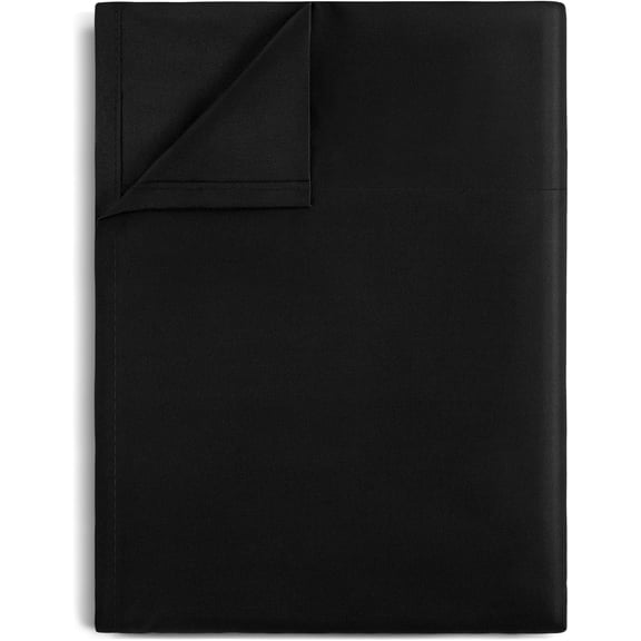Black Twin Flat Sheet Only, Ultra Soft & Breathable Brushed 1800 Microfiber, Hotel Quality Flat Sheet Sold Separately, Top Sheet for Bed (Black, Twin)