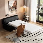 Black Twin Size Sleeper Bed - With Construction And Soft Upholstery For In Plywood Comfortable Seating Area