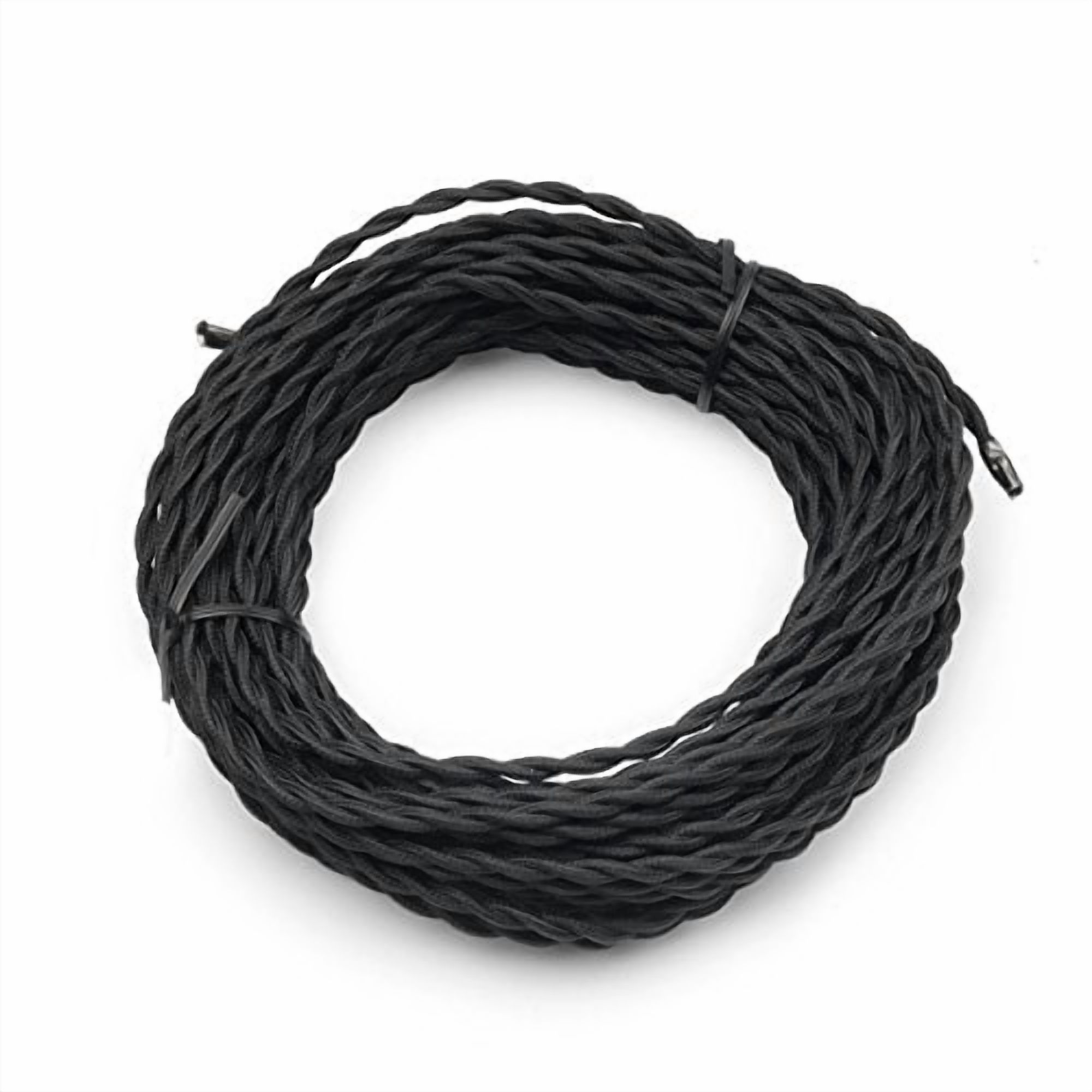 Cloth Conductor Black Twisted Cloth Covered Wire, 2-Conductor 18-Gauge Antique ...