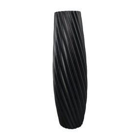Black Twisted Plastic Vase Tall Floor Vase, 3D Relief Textured Standing Decoration,for Decorative Branches Dried Flowers, Floor Vase