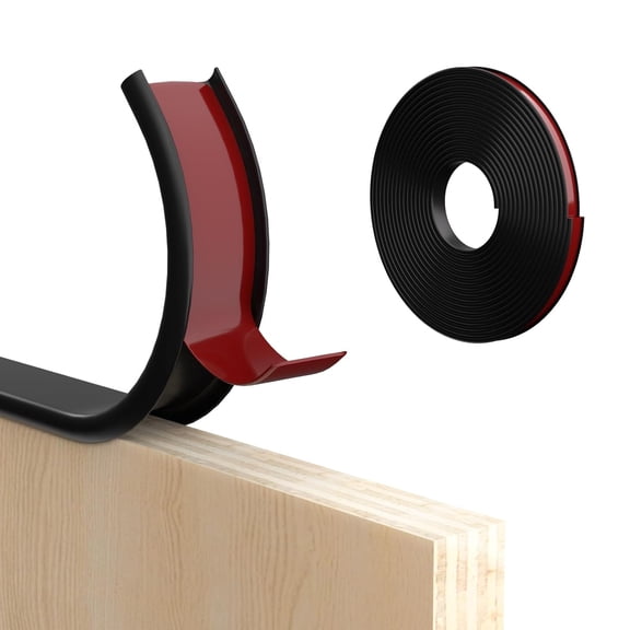 Black U-Shaped Self-Adhesive TPE Edge Banding Strip, Flexible Rubber Edge Guard Protector for Cabinet, Table, Countertop, and Furniture Edge Repair