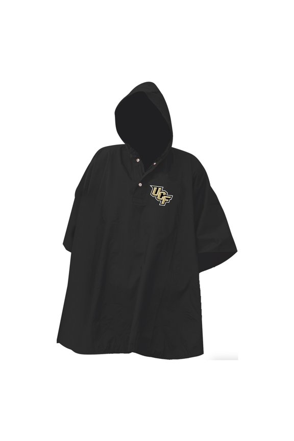 Black UCF Knights Deluxe Adult Stadium Quarter-Snap-Rain Poncho