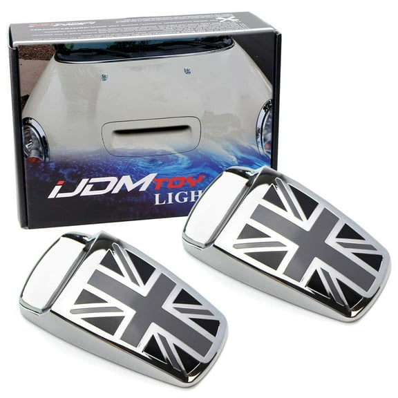 Black UK Union Jack Style Window Wiper Washer Spray Nozzle Covers For All Mini Cooper Models
