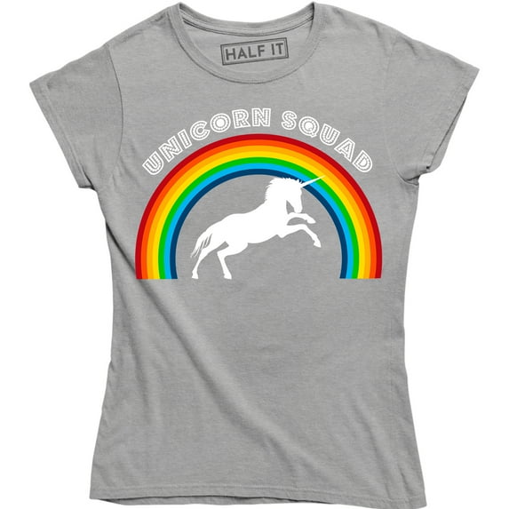 Black UNICORN SQUAD Rainbow Colors Birthday Christmas Gift T-Shirt