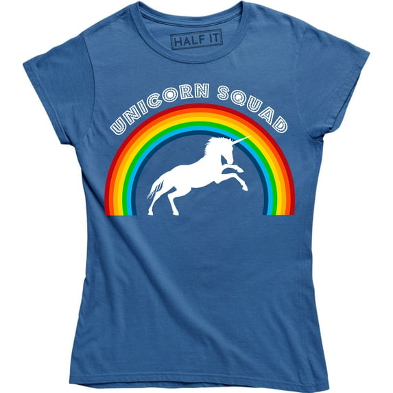 Black UNICORN SQUAD Rainbow Colors Birthday Christmas Gift T-Shirt