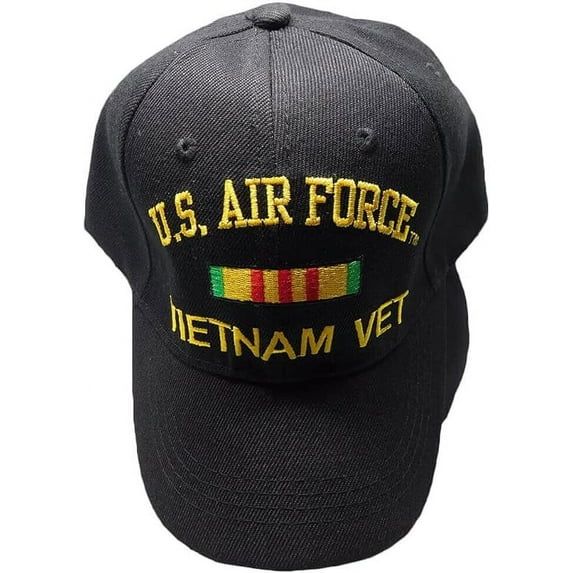 Black US Air Force Vietnam Veteran Hat Baseball Ball Cap Military Licensed