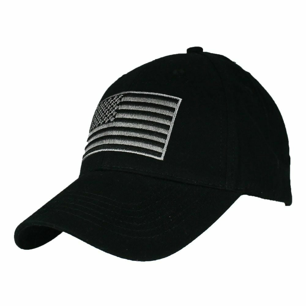 Black US American Flag Patch United States America Baseball Hat Cap